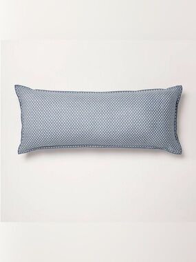 NEW! 14'x36" Block Pattern Oblong Lumbar Throw Pillow Blue - Hearth & Hand